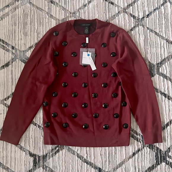 Marc Jacobs Crewneck Sweater in Red, Size XS NEW w/Tag Retail $525 - Picture 2 of 6